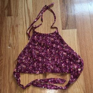 Floral Backless Crop Top